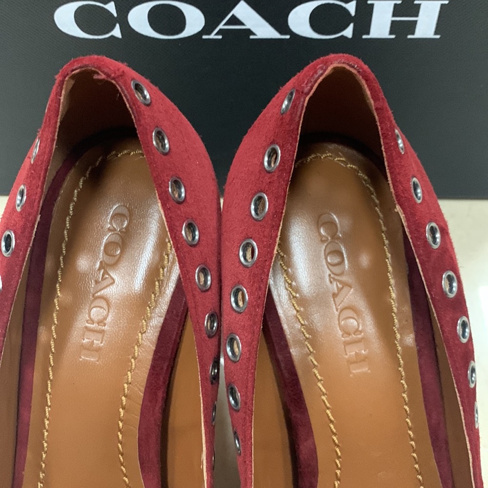 COACH VARICK LACE-UP PUMP IN MERLOT WITH 85MM HEEL SIZE US 8 - Picture 5 of 11